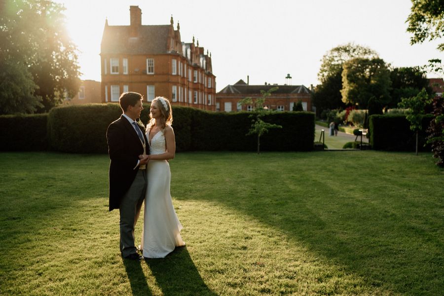 Wedding photograph in outdoor space of the Jockey Club Rooms